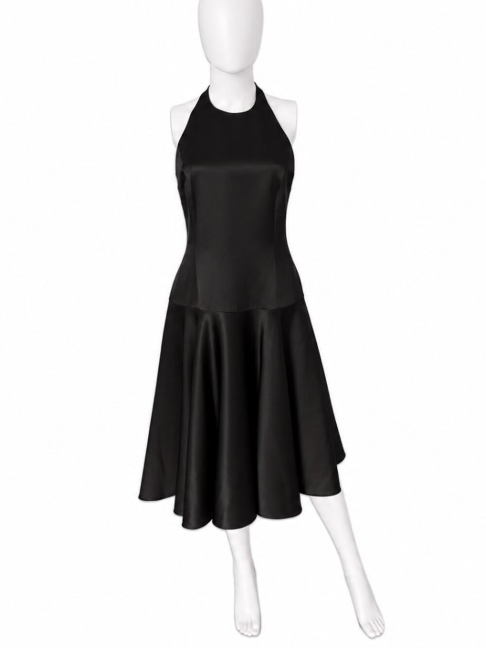 Ralph Lauren Collection Purple Label Black Satin Halter Dress - Picture 5 of 10